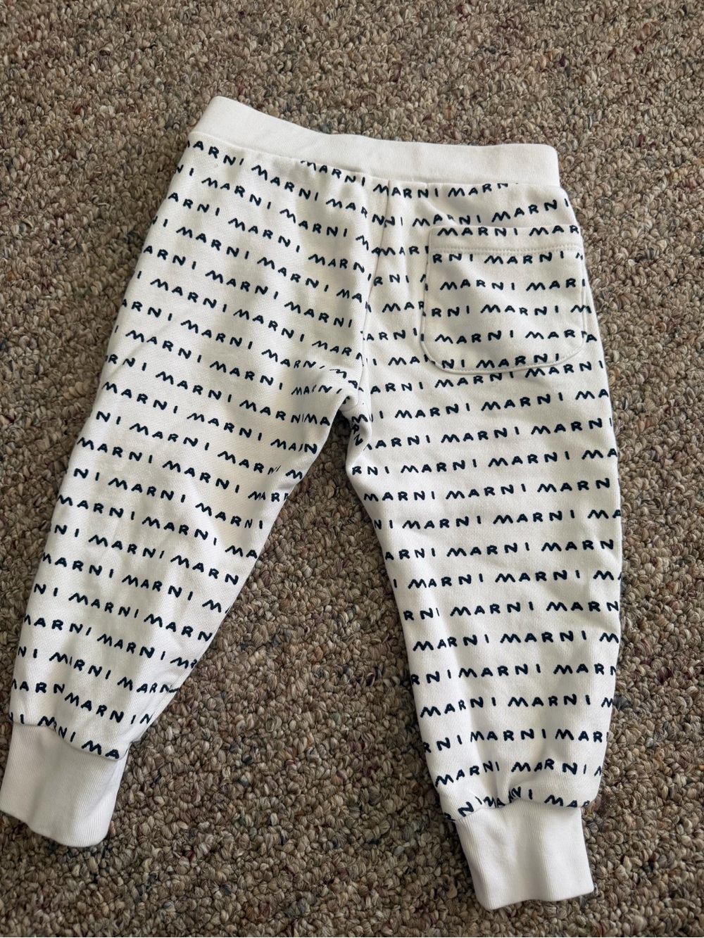 Marni White Kids Logo-Print Jogger Pants